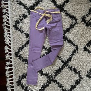 Skinny purple jeans